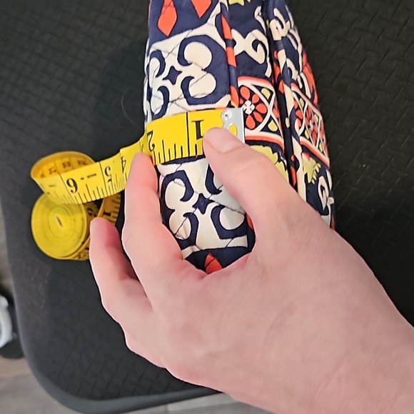 Vera Bradley makeup bag. Navy blue, white, orange and line green. Pre loved - Picture 8 of 8